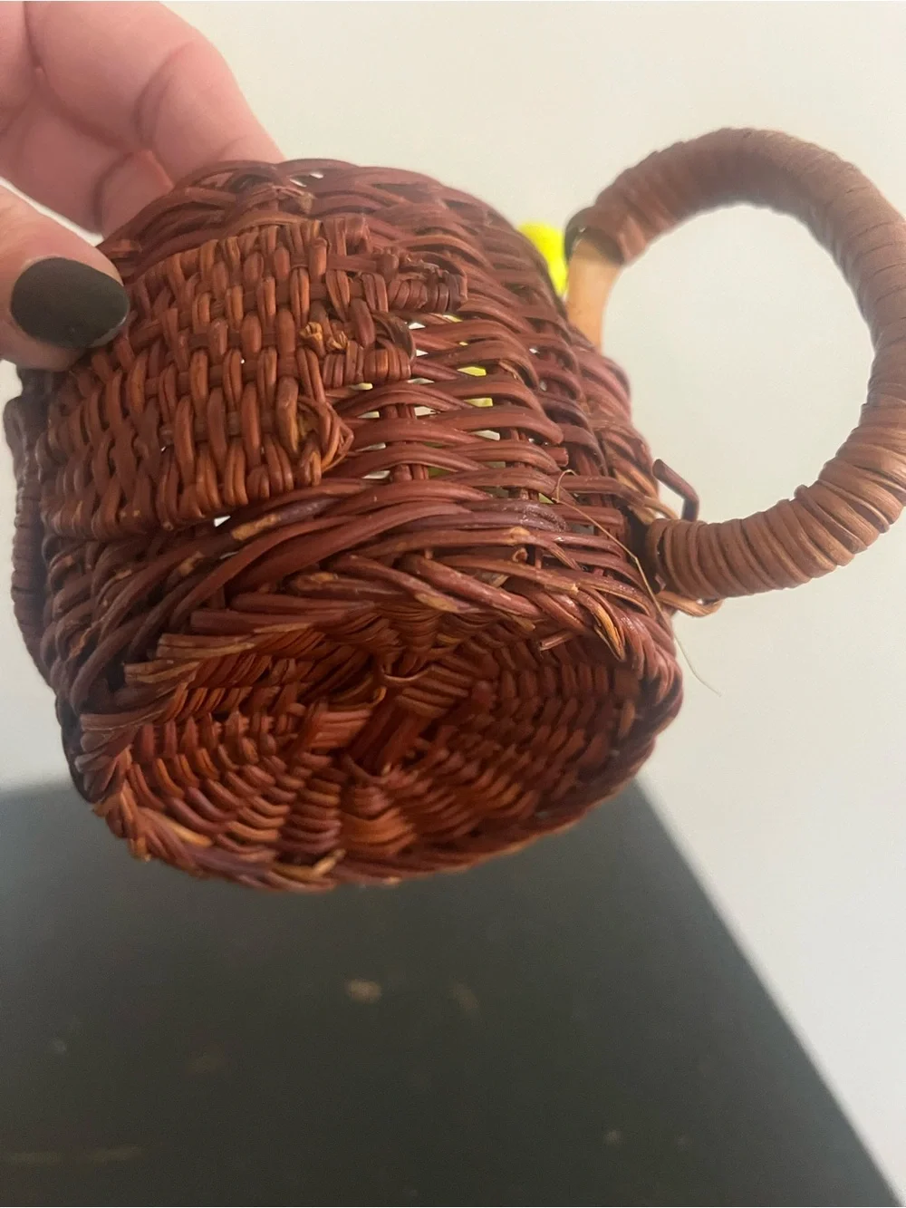 Vintage Handwoven Brown Owl Mug/Holder